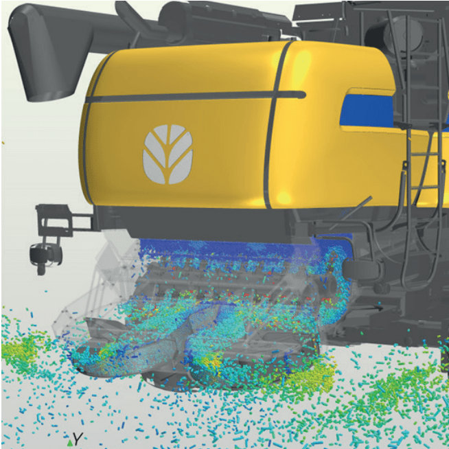 Análise CFD do escoamento de grãos em uma colheitadeira usando DEM (Discrete Element Method)
